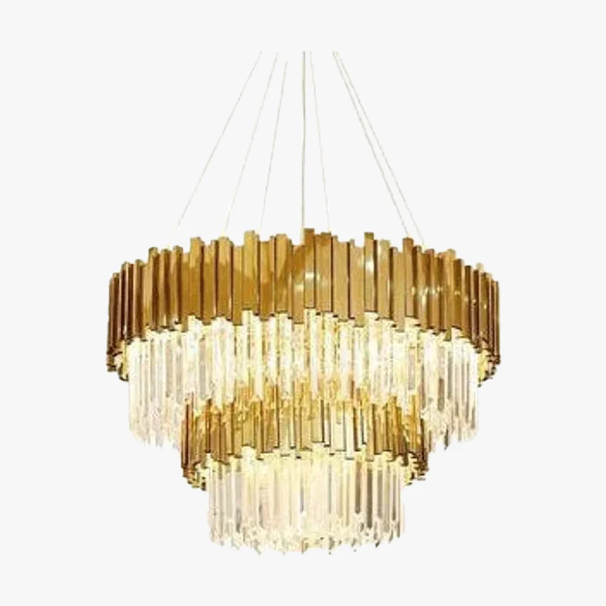 Royal Crystal And Metal Round Dining Room Chandelier Pendant Light, Gold/Silver