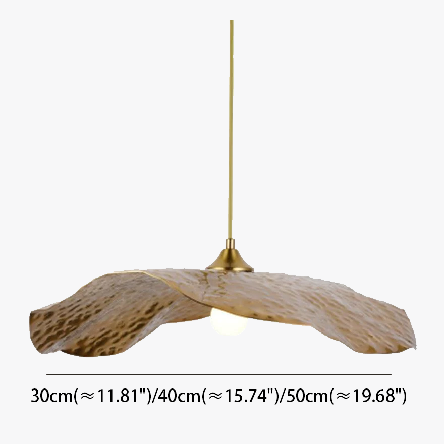 Nordic Metal Lotus Leaf Bedroom Chandelier Pendant Light, Brown