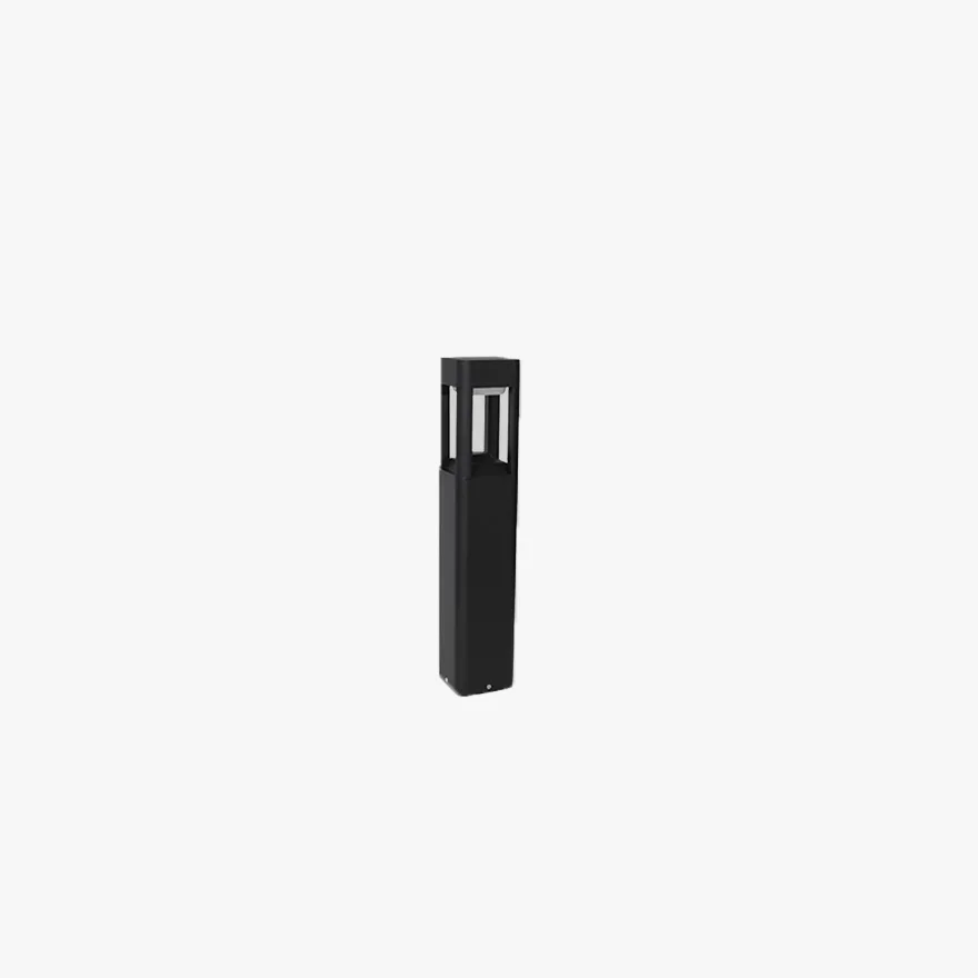 Modern Metal And Acrylic Square Garden Outdoor Pillar Light, Black