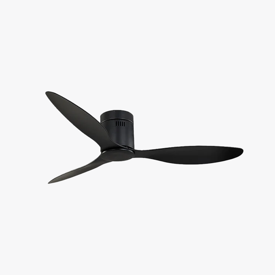 Minimalist Metal And Acrylic Round Study Room Ceiling Fan with Light, Black