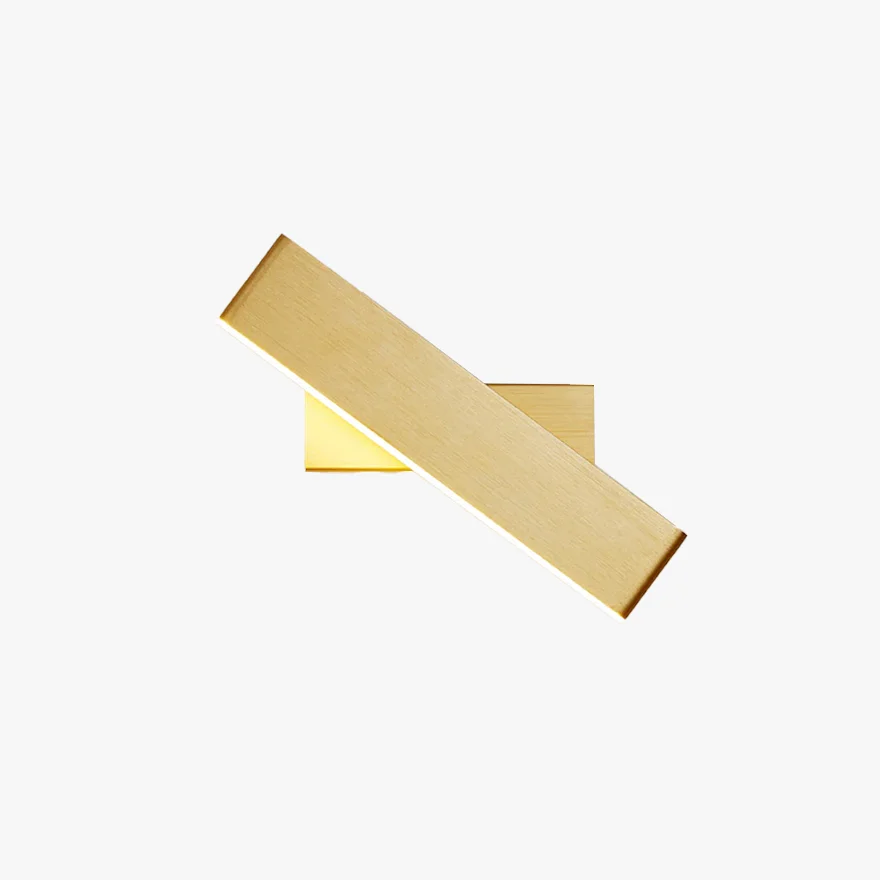 Minimalist Metal Rectangular Living Room Wall Lamp, Gold/White