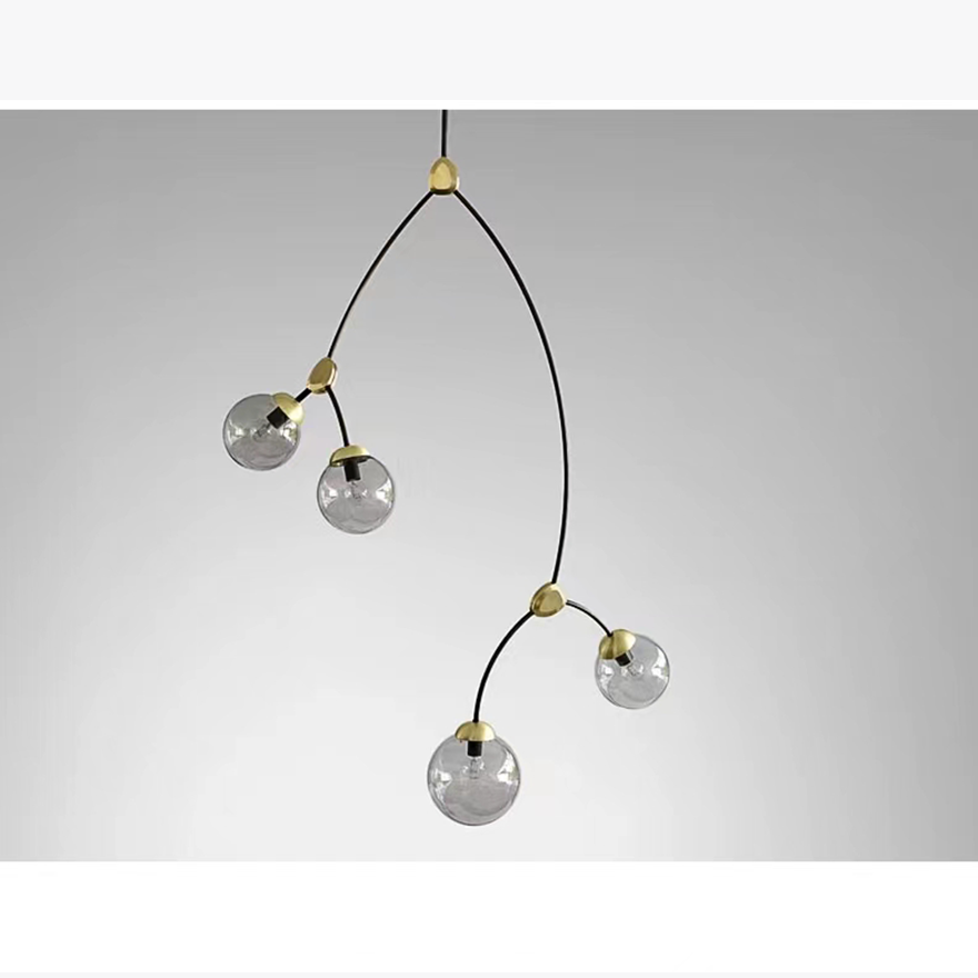 Modern Metal Bubble Dining Room Ceiling Light, Clear/Milky White, Trichromatic Light