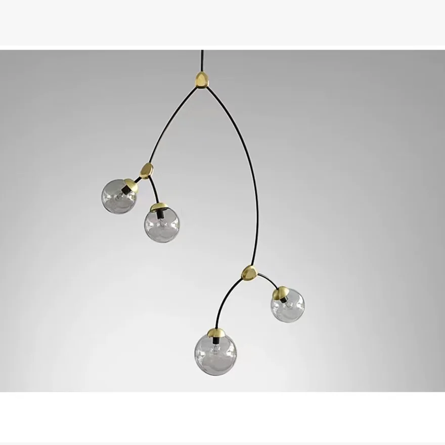 Modern Metal Bubble Dining Room Ceiling Light, Clear/Milky White, Trichromatic Light