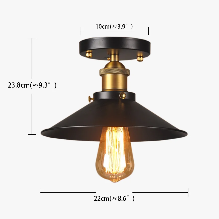 Industrial Metal Pot Lid Dining Room Ceiling Light, Black