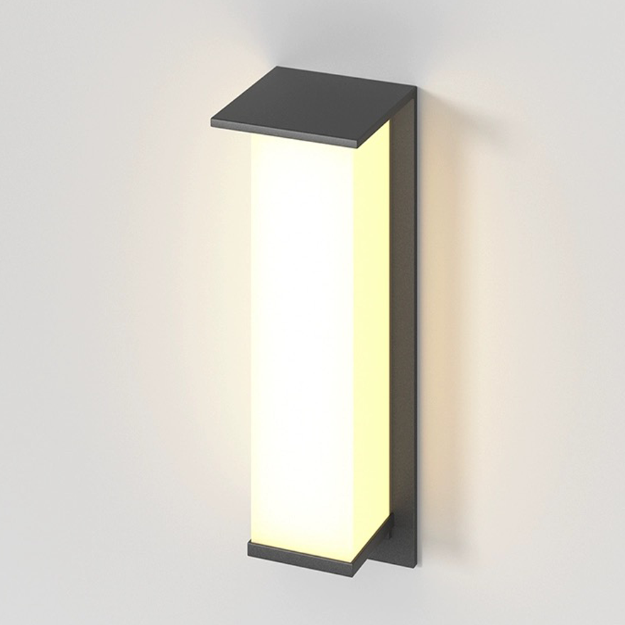 Classical Metal And Acrylic Rectangular Outdoor Wall Lamp, Black