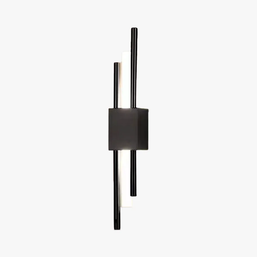 Nordic Metal Linear Bedroom Wall Light, Black/Black-gold/Gold