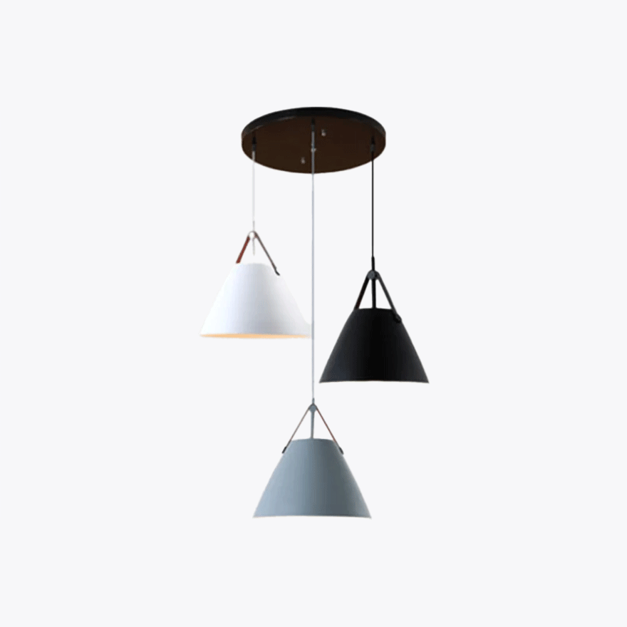 Contemporary Metal Cluster Study Room Pendant Light, Black/Gary/White