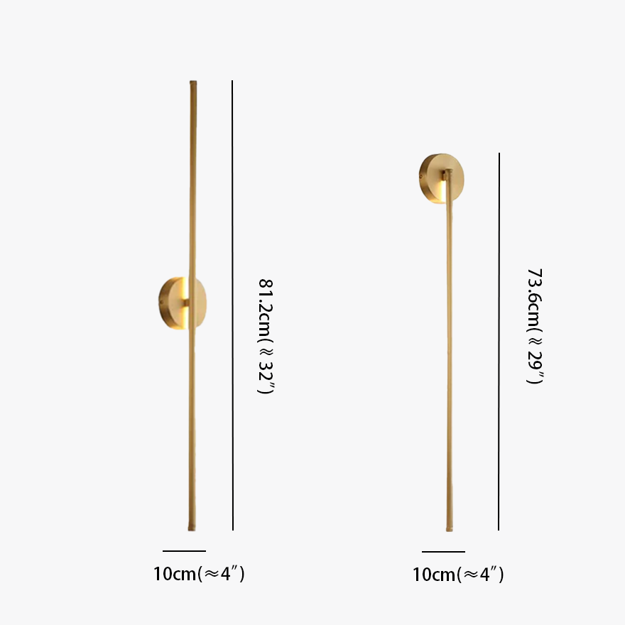 Minimalist Metal And Silicagel Linear Dining Room Wall Lamp, Gold