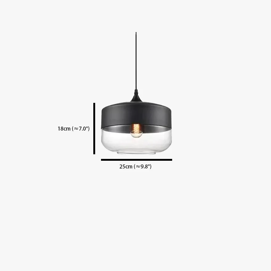 Modern Metal And Glass Geometric Living Room Pendant Light, Black