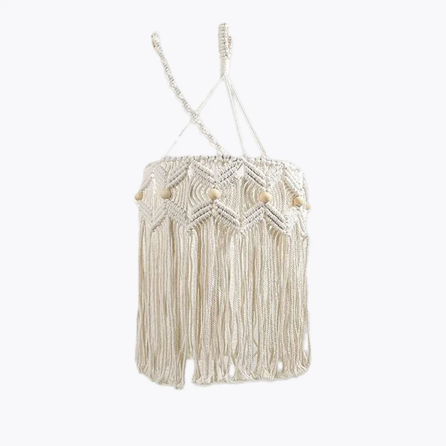 Rustic Cotton Conical Study Room Pendant Light, White