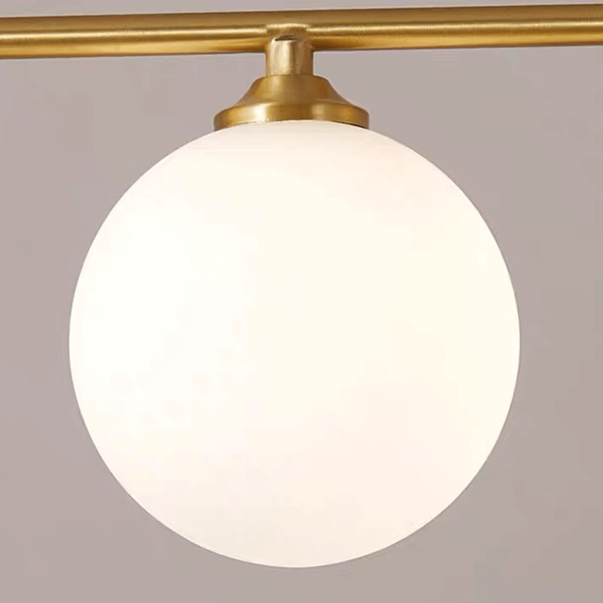 Contemporary Copper And Glass Bubble Dining Room Pendant Light, Gold