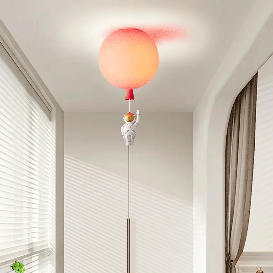 Designer Acrylic Astronaut Balloon Children's Room Ceiling Light, 8 Color