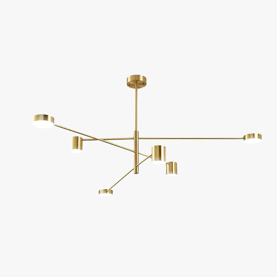 Minimalist Metal Dendritic Living Room Chandelier Pendant Light, Black/Gold