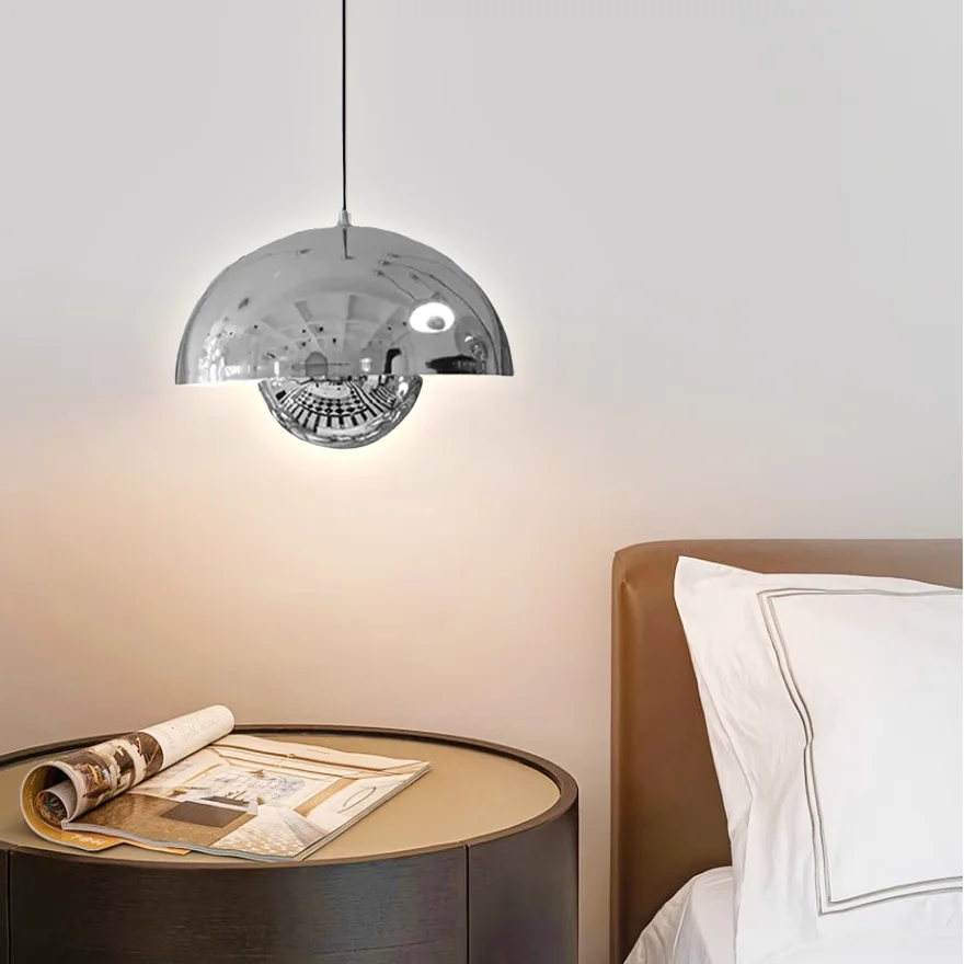 Morandi Metal Bowled Bedroom Pendant Light, 14 Color