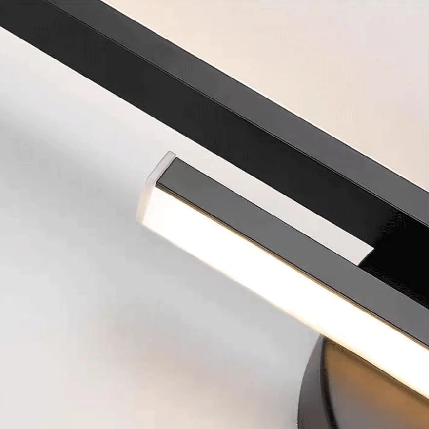 Modern Metal Linear Bedroom Wall Lamp, Black/White