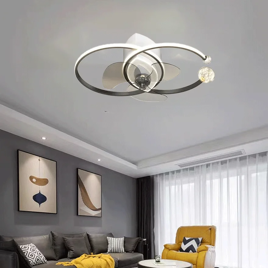 Modern Metal And Acrylic Double-C Living Room Ceiling Light, Black/Gold