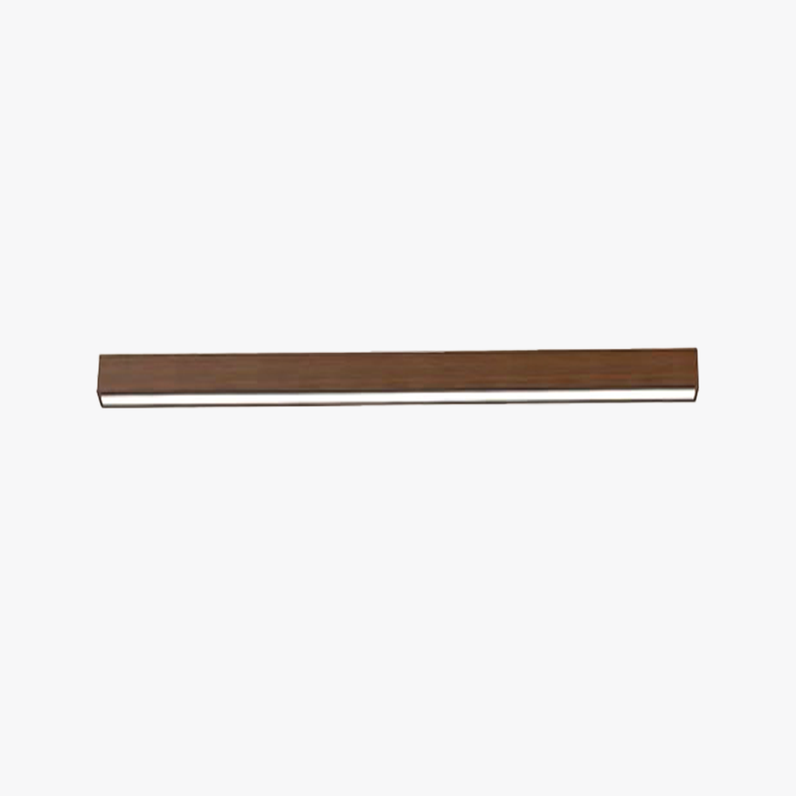 Minimalist Wooden And Acrylic Linear Hallway Ceiling Light, Dark Wood/Natural Wood, Trichromatic Light