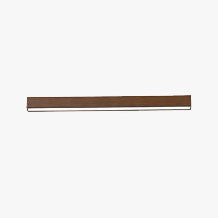 Minimalist Wooden And Acrylic Linear Hallway Ceiling Light, Dark Wood/Natural Wood, Trichromatic Light