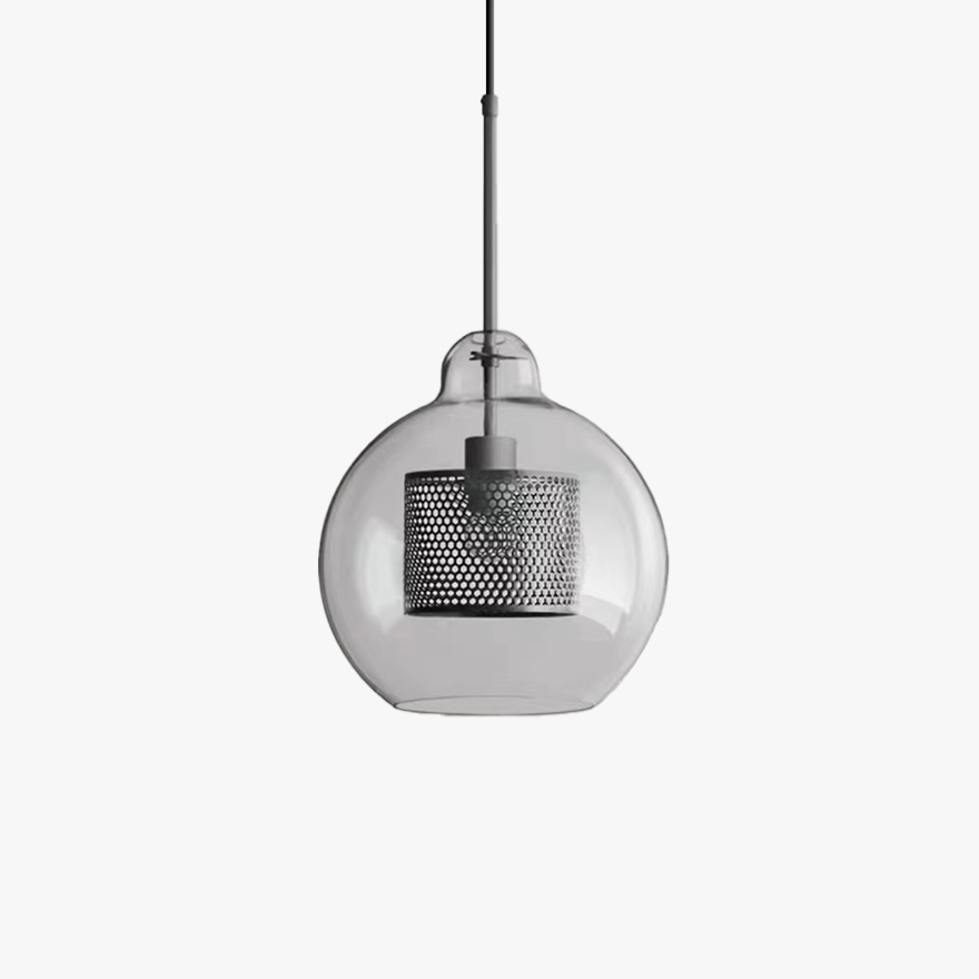 Contemporary Metal And Glass Globular Kitchen Pendant Light, Gold/Silver