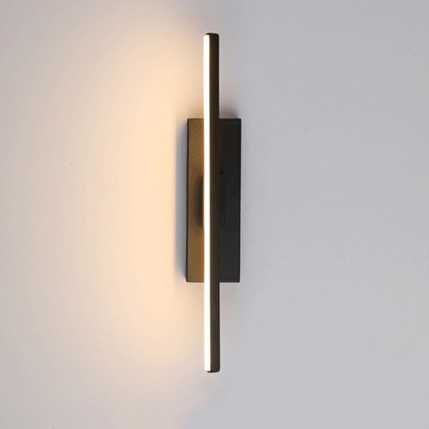 Modern Metal And Acrylic Linear Living Room Wall Lamp, Black/White, Trichromatic Light