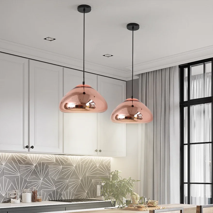 Sweden Glass Bread Dining Room Pendant Light, Gold/Silver/Rose Gold