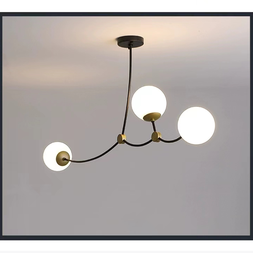 Modern Metal Bubble Dining Room Ceiling Light, Clear/Milky White, Trichromatic Light