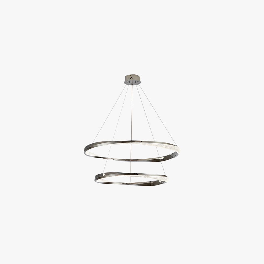 Modern Metal And Acylic Ring Bedroom Pendant Light, Gold/Silver