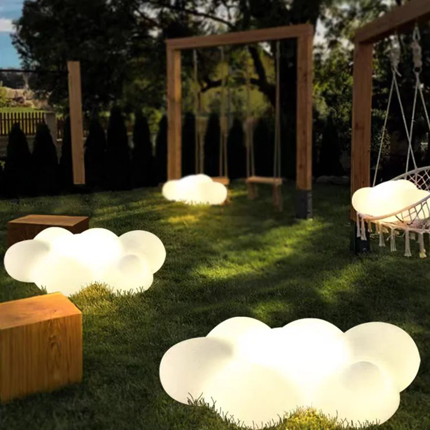 Decorative Acrylic Cloud Outdoor Ground Light, White