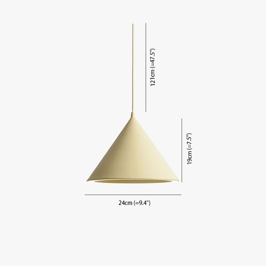 Morandi Metal And Acrylic Conical Bedroom Pendant Light, 6 Color, Trichromatic Light