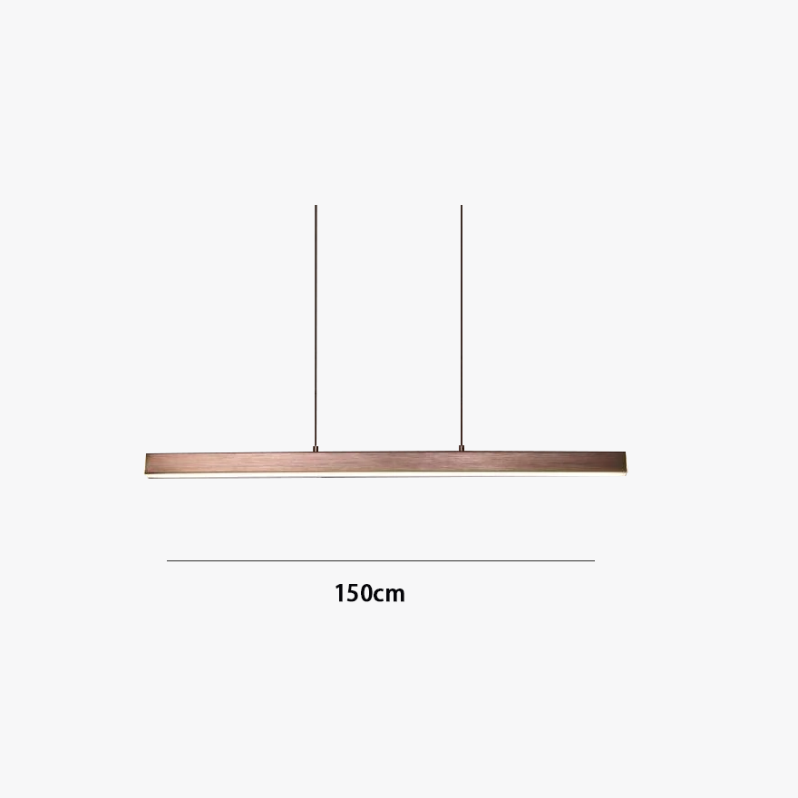 Modern Metal And Acrylic Linear Dining Room Pendant Light, Black/Brown, Trichromatic Light