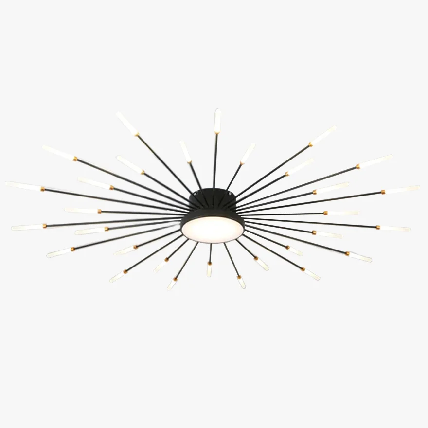 Modern Metal And Acrylic Radiographic Living Room Ceiling Light, Black/Gold