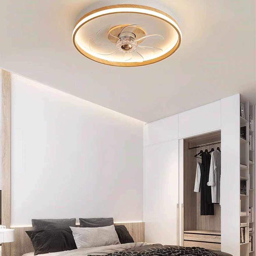 Modern Wooden And Acrylic Round Living Room Ceiling Light, Natural Wood/Walnut