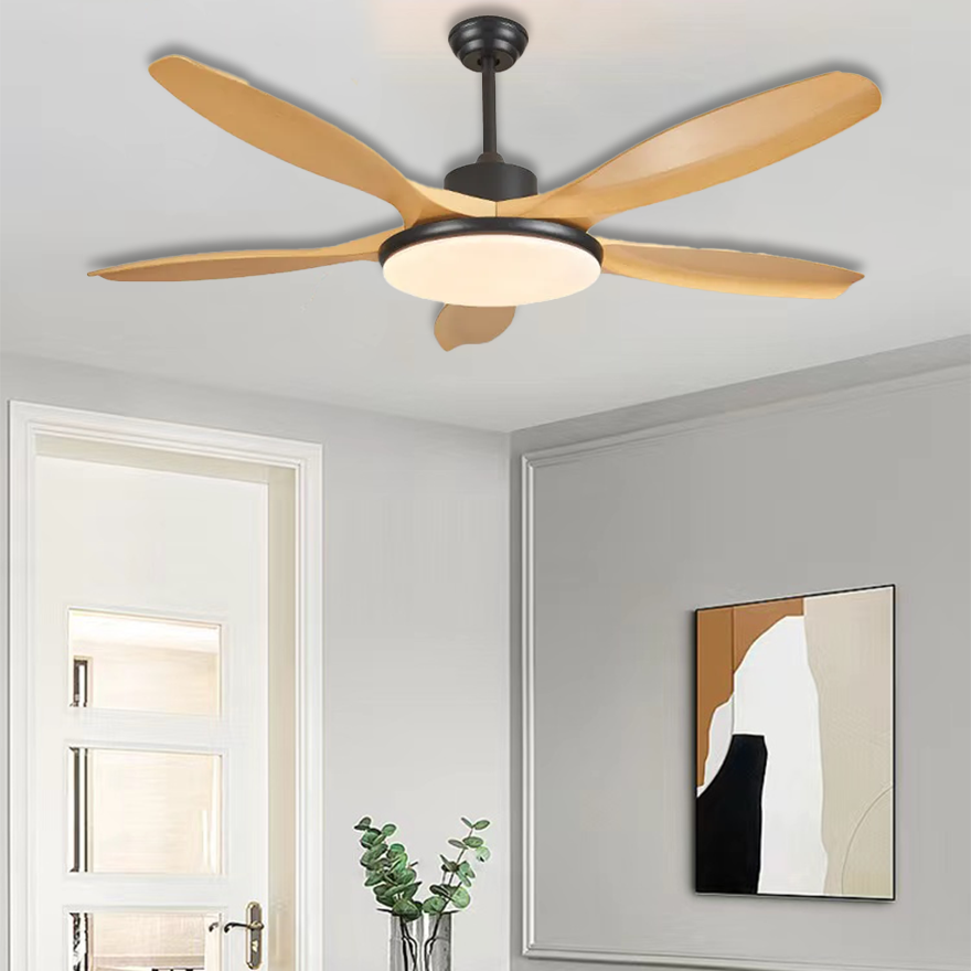 Unusual Metal And Acrylic Round Living Room Ceiling Fan, Wooden/Grey/White/Black