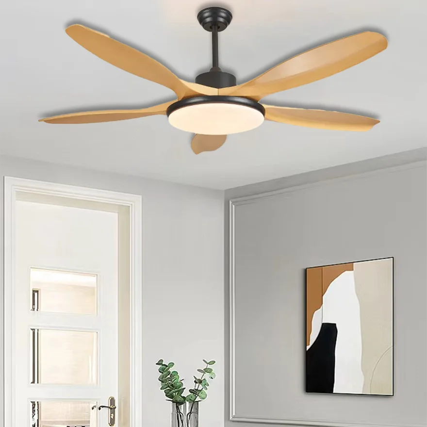 Unusual Metal And Acrylic Round Living Room Ceiling Fan, Wooden/Grey/White/Black