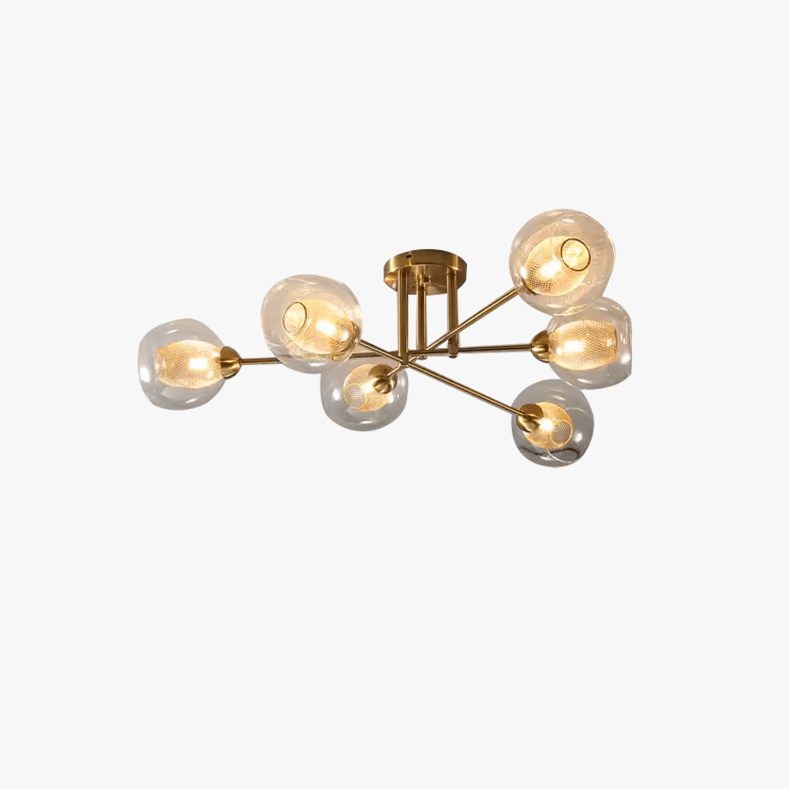 Nordic Metal And Glass Bubble Living Room Chandelier Pendant Light, 6 Color