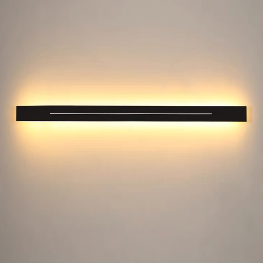 Minimalist Metal And Acrylic Rectangular Indoor Wall Lamp, Black/Gold