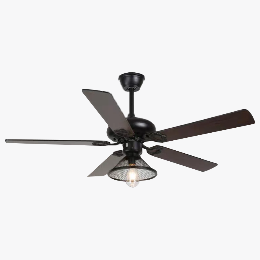 Industrial  Metal And Acrylic Radiographic Study Room Ceiling Fan, Black