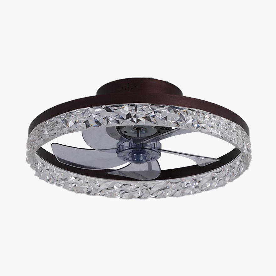 Retro Metal And Acrylic Annular Living Room Ceiling Light, Black/Coffee/Gold/White