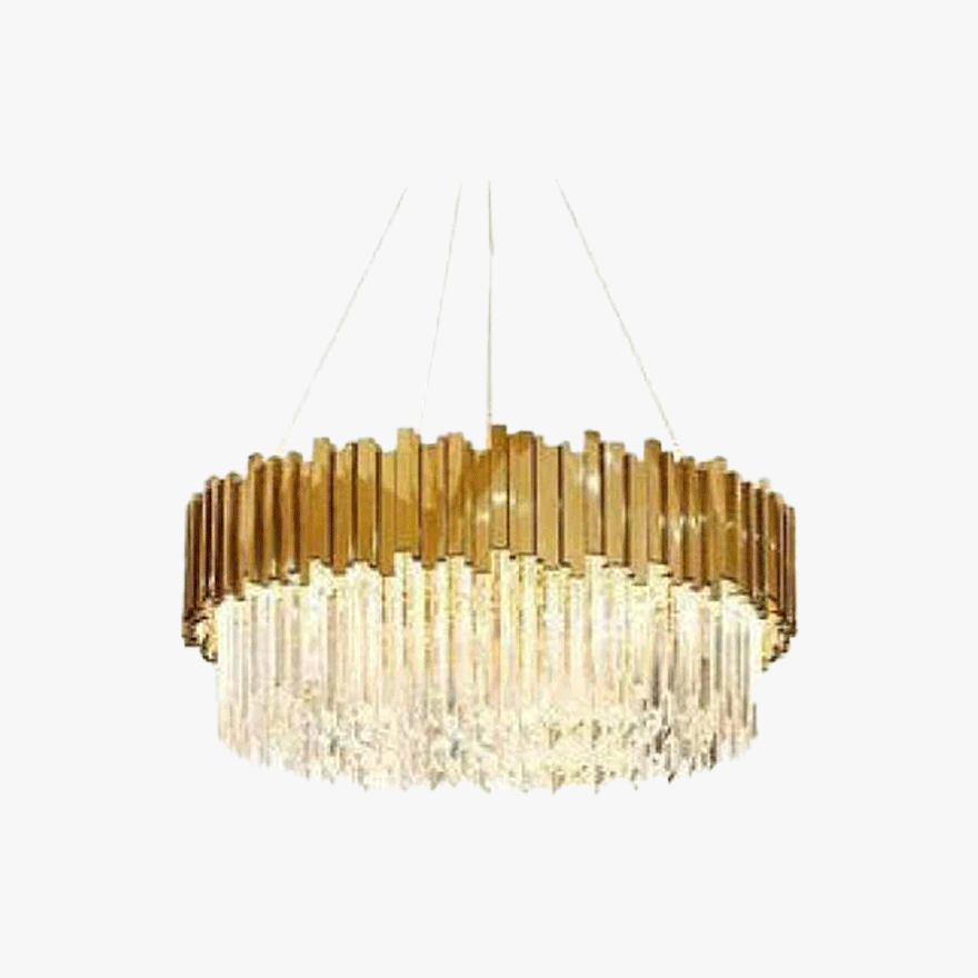 Royal Crystal And Metal Round Dining Room Chandelier Pendant Light, Gold/Silver