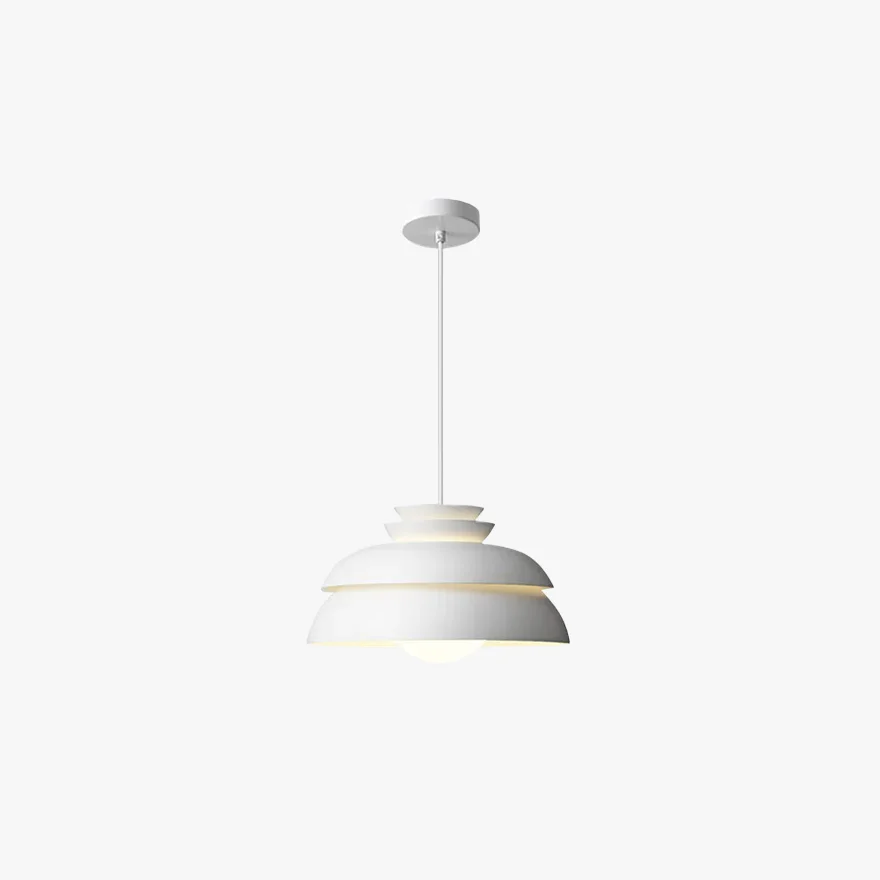 Morandi Metal Bowled Study Room Pendant Light, White