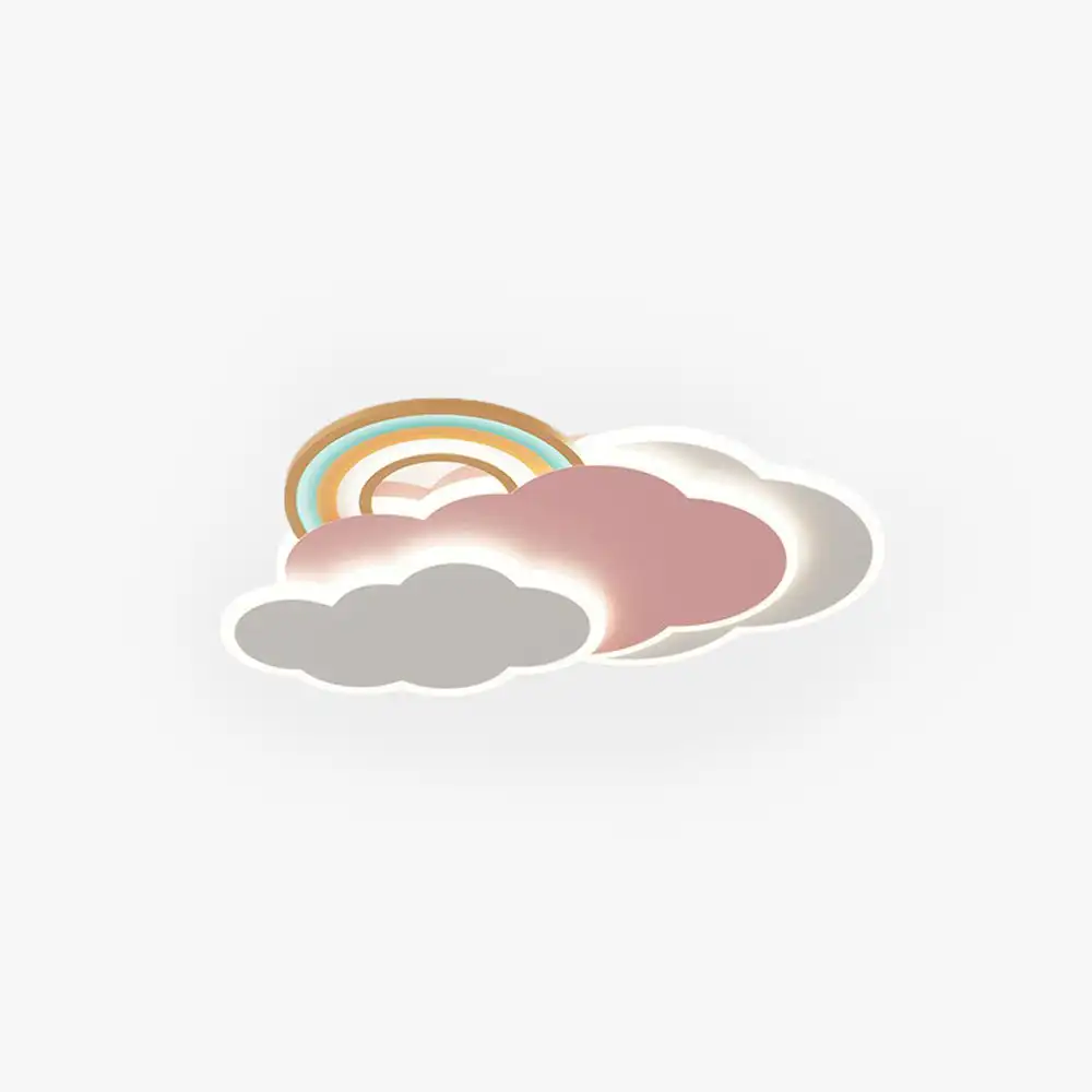 Decorative Metal And Acrylic Cloud Children's Room Ceiling Light, Multicolor