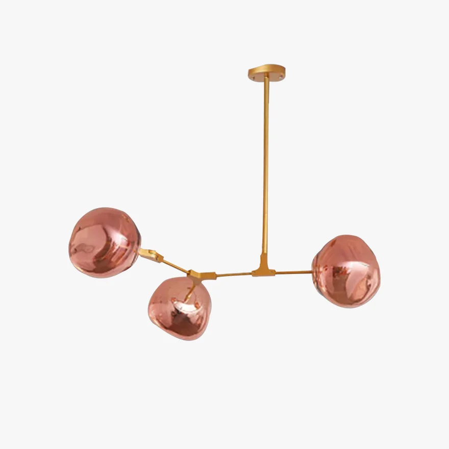 Modern Metal And Acylic Dendritic Bedroom Pendant Light, Chrome/Gold/Rose gold