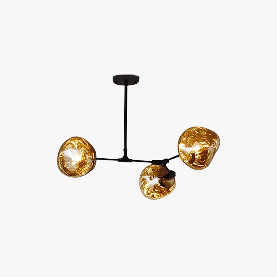 Modern Metal And Acylic Dendritic Bedroom Pendant Light, Chrome/Gold/Rose gold