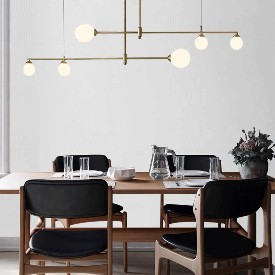 Contemporary Copper And Glass Bubble Dining Room Pendant Light, Gold