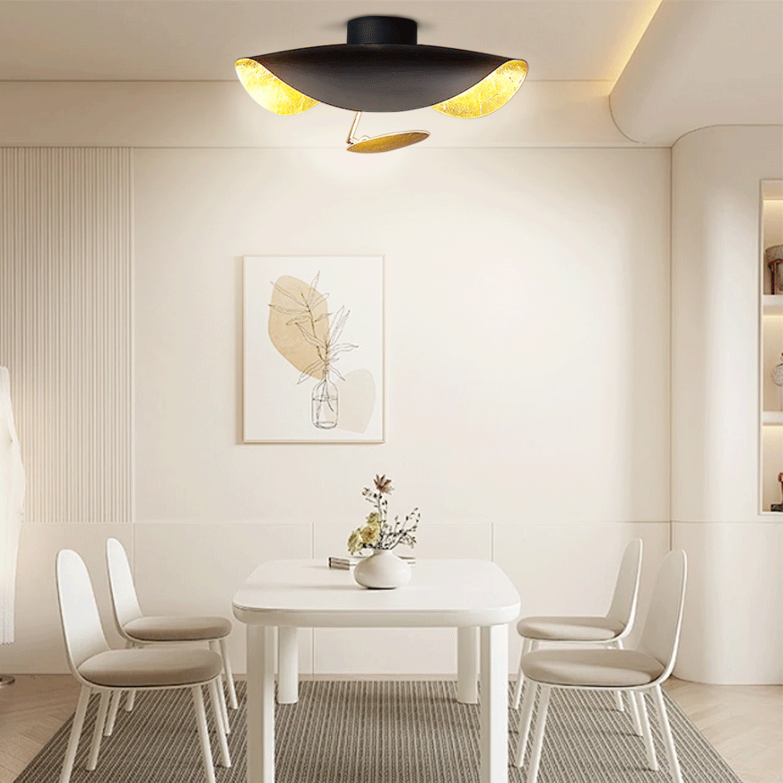 Modern Metal Uneven Dining Room Pendant Light, Black And Gold/White/White And Gold