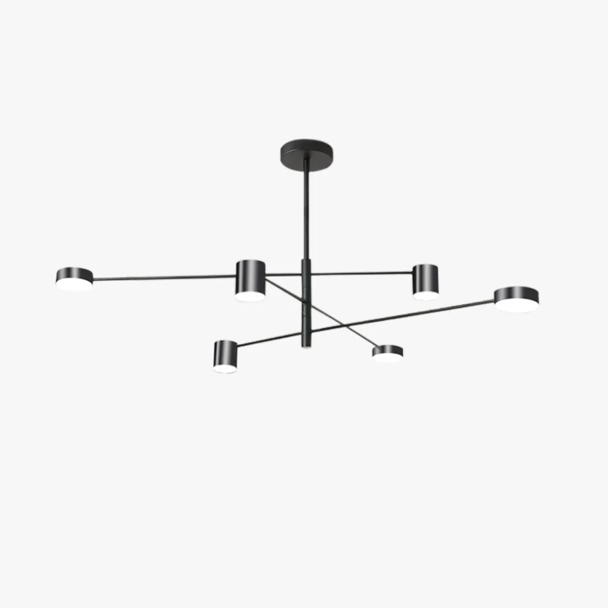 Minimalist Metal Dendritic Living Room Chandelier Pendant Light, Black/Gold