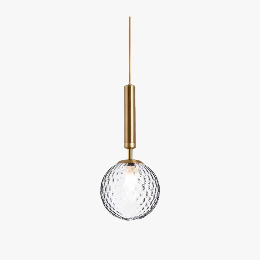 Modern Metal And Glass Globular Dining Room Pendant Light, Black/Gold