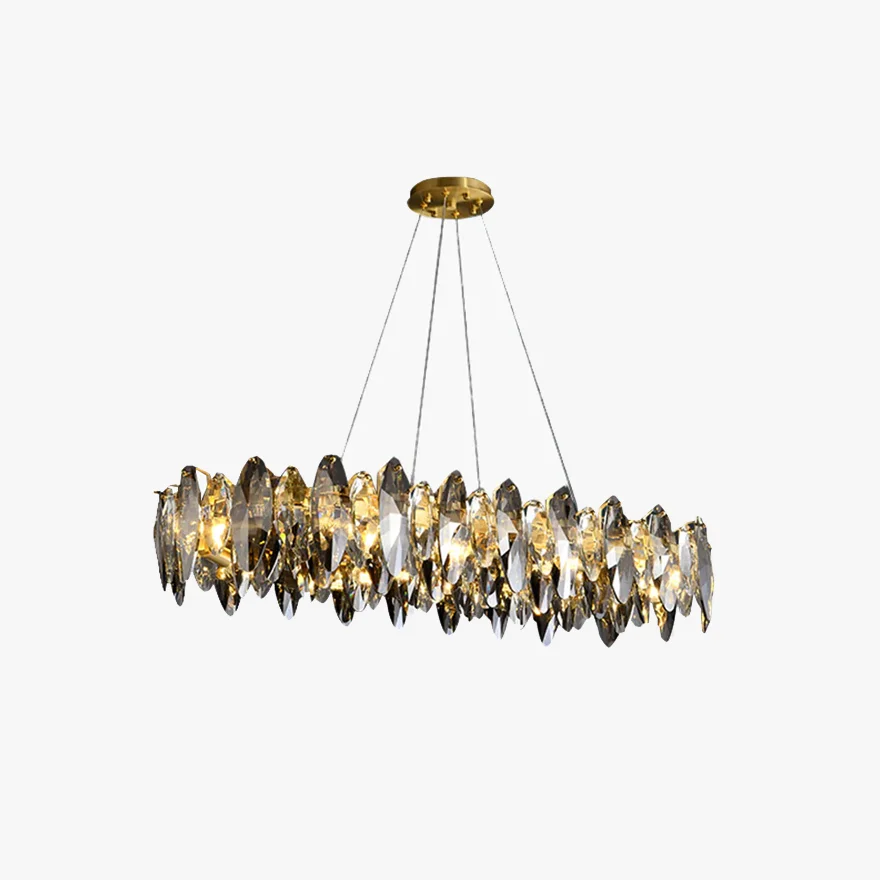 Royal Copper And Crystal Ring Bedroom Chandelier Pendant Light, Gold