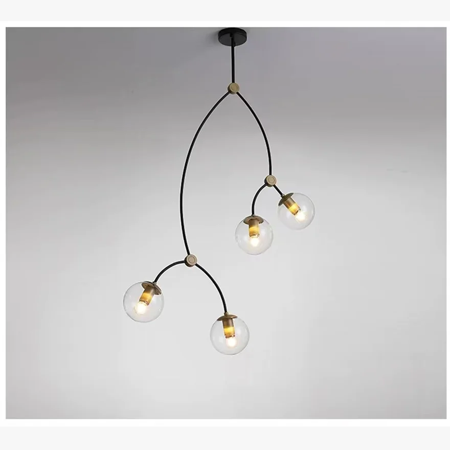 Modern Metal Bubble Dining Room Ceiling Light, Clear/Milky White, Trichromatic Light