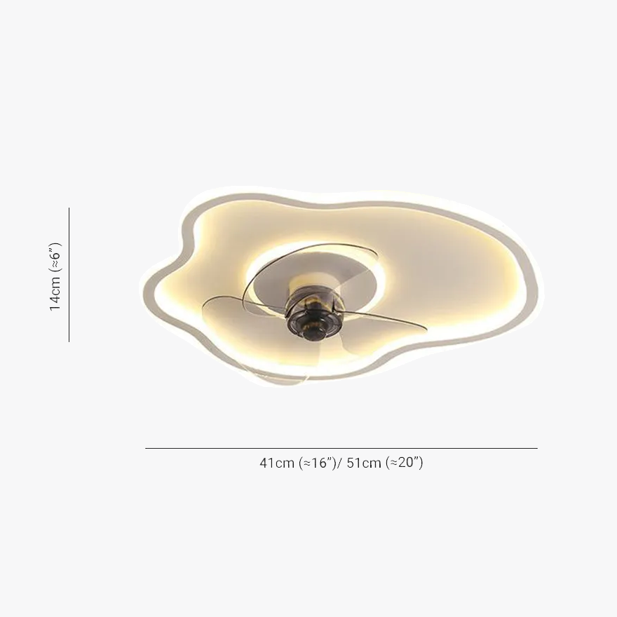 Quinn Ceiling Fan with Light, 2 Color, DIA 41/51CM